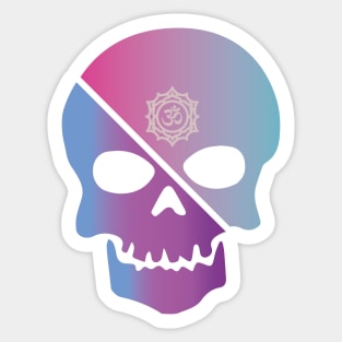 Pink and Blue Skull Chakra Sticker